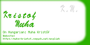 kristof muha business card